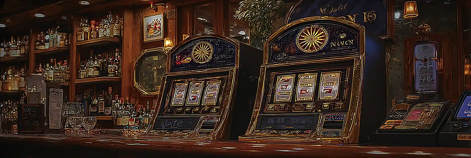 Image of a slot machine with bright colors and spinning reels typical of free slot games